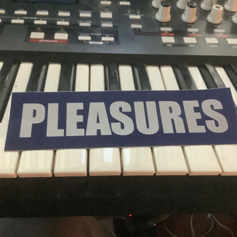 Pleasures box logo sticker blue and grey gray collectible ftp Fuct supreme